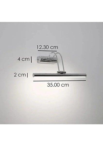 Pilli Krom Gün Işığı Duvar Apliği Banyo Aydınlatma Ayna Üstü LED Tablo Aplik A+ Loş Işık 3000K fiyatları