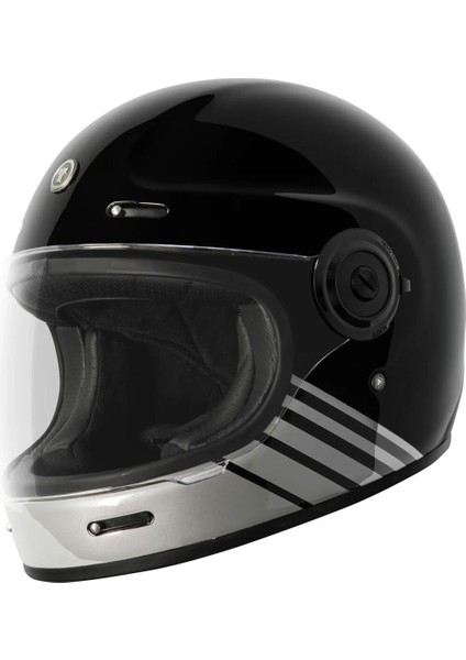 T-1 Newport Breakers Kapalı Motosiklet Kaskı Siyah