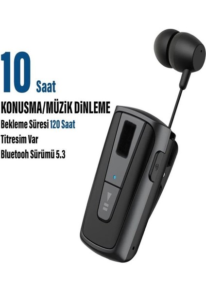 Bt 5.4 100MAH Titreşimli Yaka Klipsli Bluetooth Kulaklık - 10M Menzil, Universal Uyumlu, 35CM fiyatları
