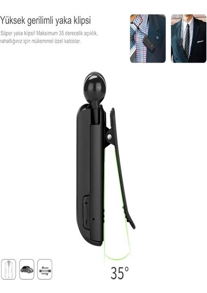 Bt 5.4 100MAH Titreşimli Yaka Klipsli Bluetooth Kulaklık - 10M Menzil, Universal Uyumlu, 35CM modelleri