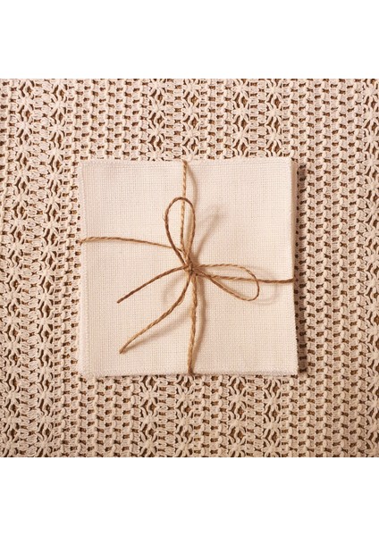 Etamin Işlemelik Kenarları Overloklu Kahve Yanı Peçetesi, Sunum Peçetesi, Koktey Peçetesi, 6 Adet fiyatları