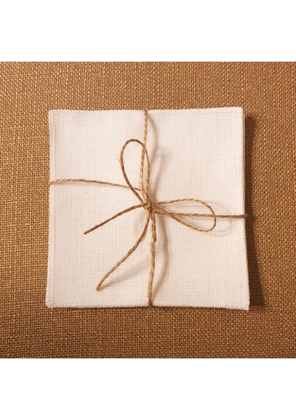 Etamin Işlemelik Kenarları Overloklu Kahve Yanı Peçetesi, Sunum Peçetesi, Koktey Peçetesi, 6 Adet modelleri