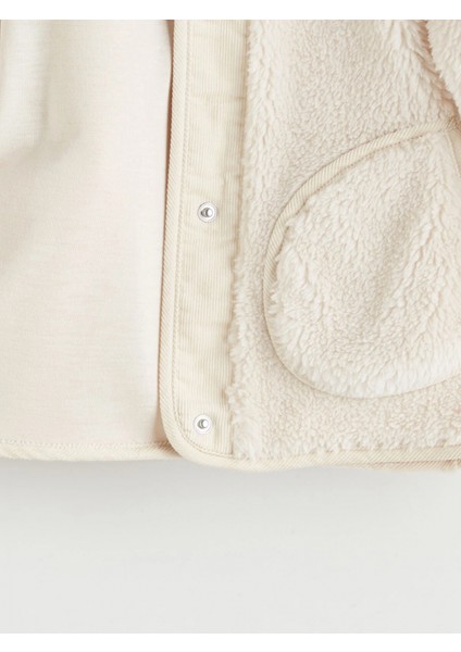 Lcw Kids Ekru Kapüşonlu Pelüş Kız Çocuk Mont modelleri