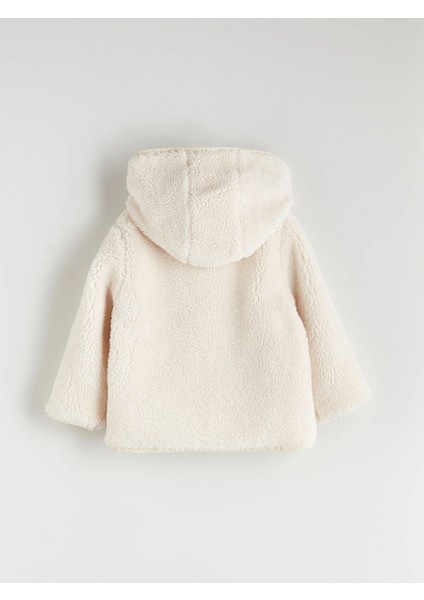 Lcw Kids Ekru Kapüşonlu Pelüş Kız Çocuk Mont fırsatları