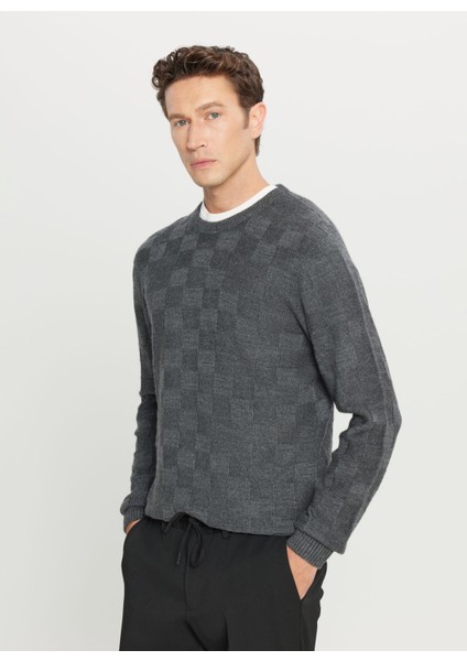 Bisiklet Yaka Standart Antrasit Melanj Erkek Kazak ACE049261483_ANM modelleri