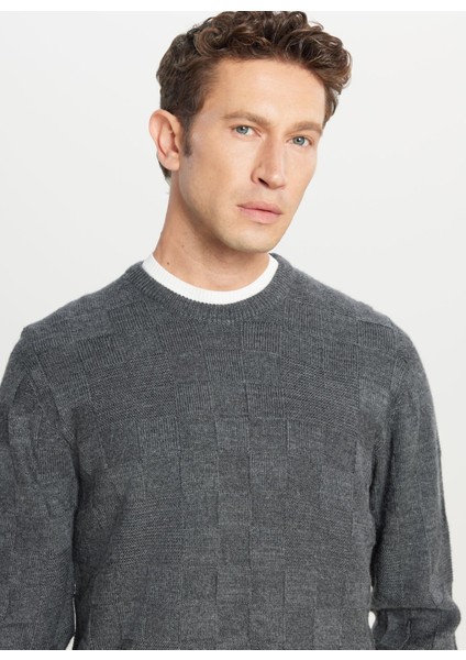 Bisiklet Yaka Standart Antrasit Melanj Erkek Kazak ACE049261483_ANM fırsatları