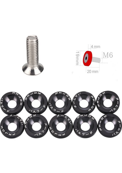 Araba Modifiye Vidalı Koruyucu Conta Alüminyum Alaşımlı M6 Kalınlaştırılmış Conta (Yurt Dışından)