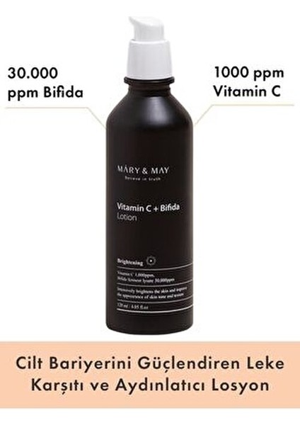 Cilt Losyonu Aydınlatıcı ve Leke Karşıtı Etki 120 ml C Vitamini İçerikli