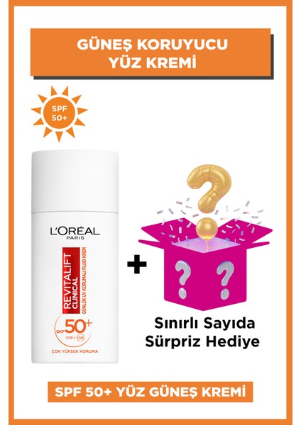Revitalift Clinical Spf 50+ Günlük Yüksek Uv Korumalı Yüz Güneş Kremi 50 ml