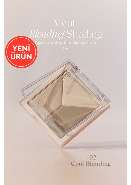 Doğal Gölgelendirme Sunan 3'lü Kontür Paleti Dasıque V Cut Blending Shading (#02 Cool Blending)