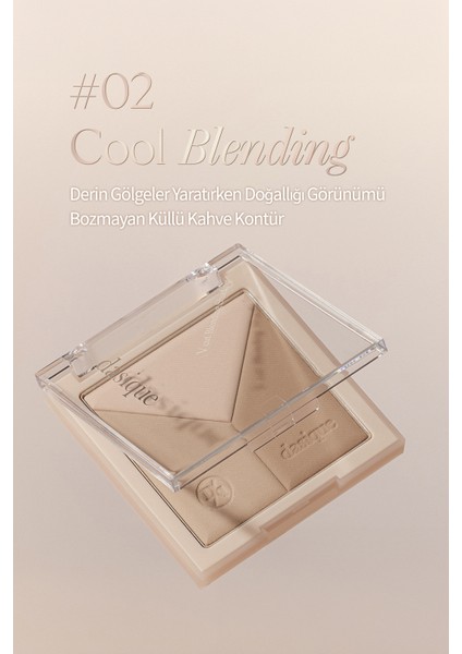 Doğal Gölgelendirme Sunan 3'lü Kontür Paleti Dasıque V Cut Blending Shading (#02 Cool Blending)