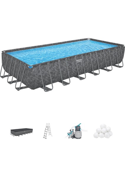 Apx 365™ 561KG Dikdörtgen Prefabrik Havuz Seti 7,32 M x 3,66 M x 1,32 M