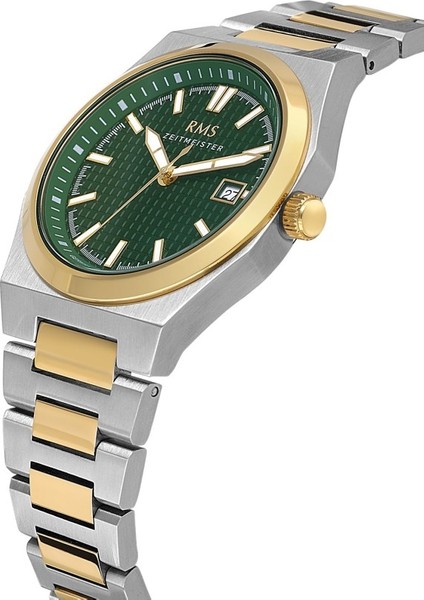 RMS.1.AG1611.08-C Kristal Cam Takvimli 5 Atm Suya Dayanıklı Metalik-Altın Renk Erkek Kol Saati fiyatları