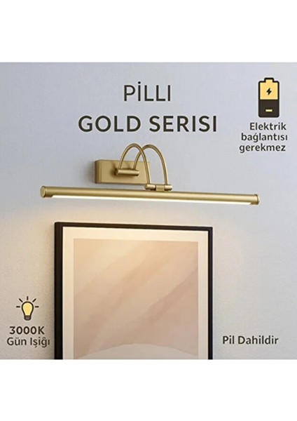 Pilli Gold Gün Işığı Salon Duvar Apliği Banyo Aydınlatma Ayna Üstü LED Tablo Aplik Loş Işık 3000K fırsatları