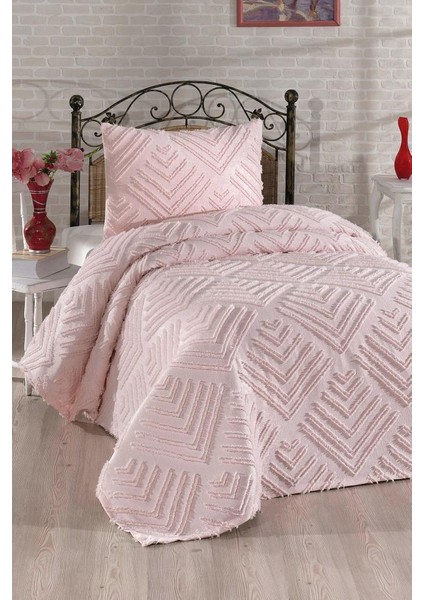 Pine 2 Parça Tek Kişilik Pike Takımı Pudra