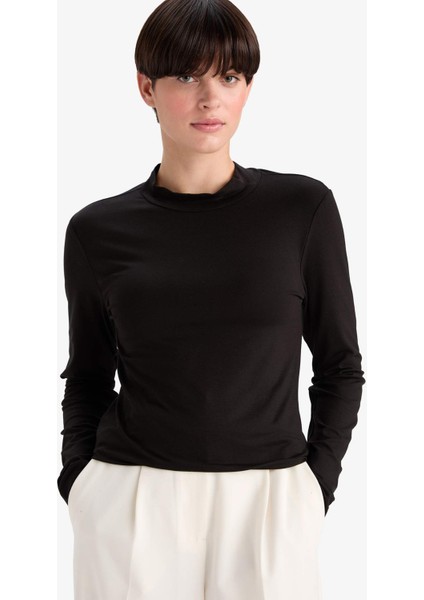 Bisiklet Yaka Uzun Kollu Üst-Fall In LOVE F5034AX25WN