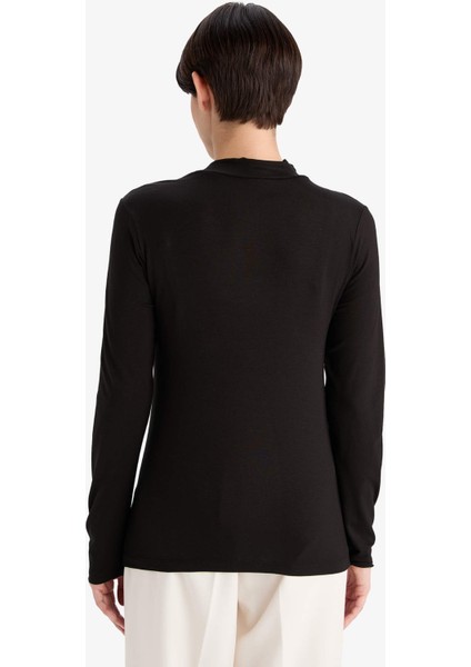 Bisiklet Yaka Uzun Kollu Üst-Fall In LOVE F5034AX25WN