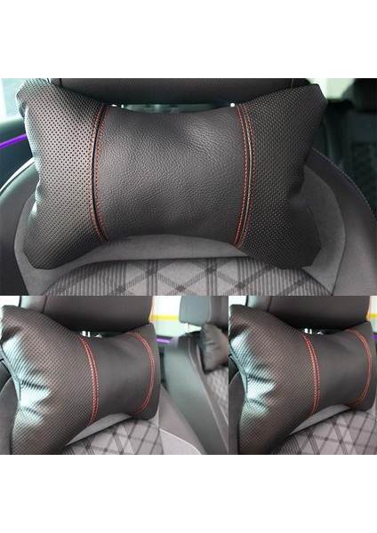 Fiat Linea Easy Araç Boyun Yastığı 2 Adet Siyah Kırmızı Scr