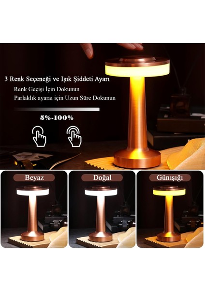 Dekoratif Dokunmatik Masa Lambası Şarjlı Dim Edilebilir modelleri
