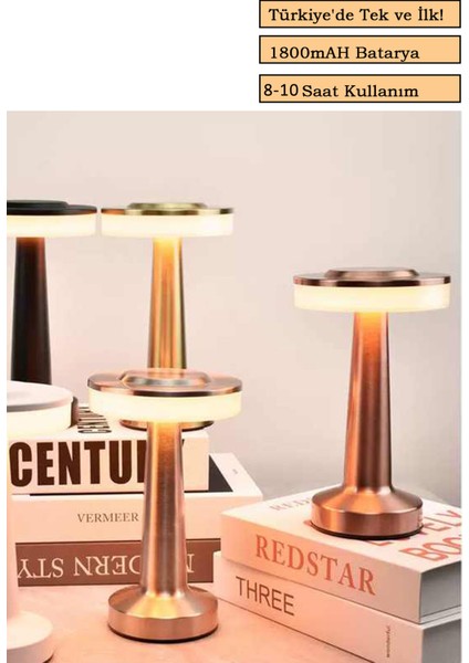 Dekoratif Dokunmatik Masa Lambası Şarjlı Dim Edilebilir