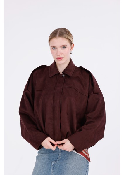 Oversize Süet Bomber Ceket modelleri