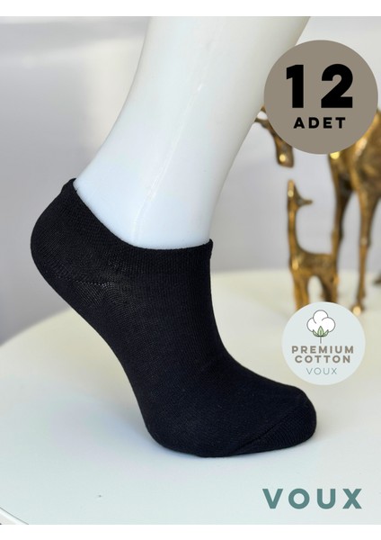 Erkek Pamuklu Siyah Patik Çorap 12 'li