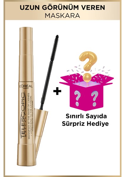 L'oreal Paris Telescopic Gold Maskara - Siyah + Sürpriz Hediye