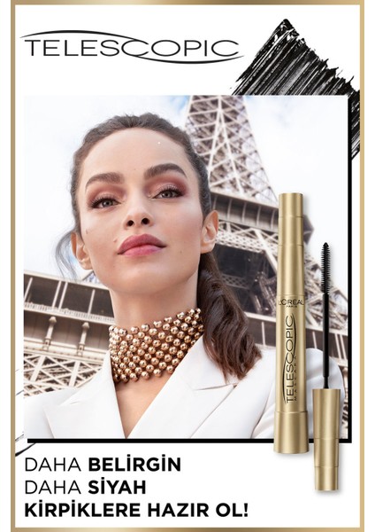 L'oreal Paris Telescopic Gold Maskara - Siyah + Sürpriz Hediye fırsatları