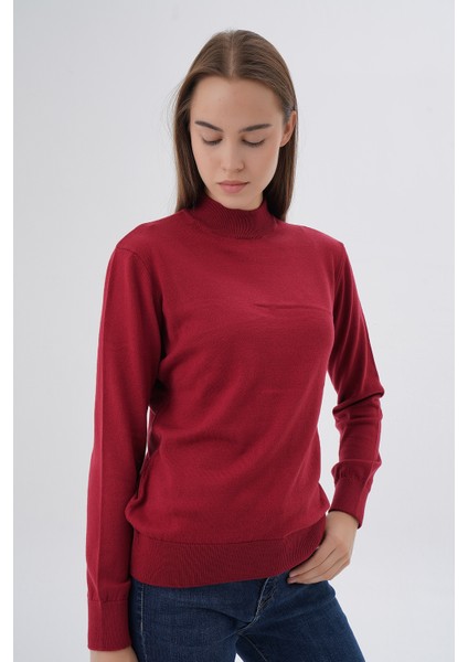 Kadın %100 Organik Pamuk Yarım Balıkçı Yaka Triko Kazak Örme Bluz TRIST-6104 modelleri