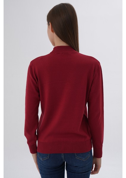 Kadın %100 Organik Pamuk Yarım Balıkçı Yaka Triko Kazak Örme Bluz TRIST-6104 fırsatları