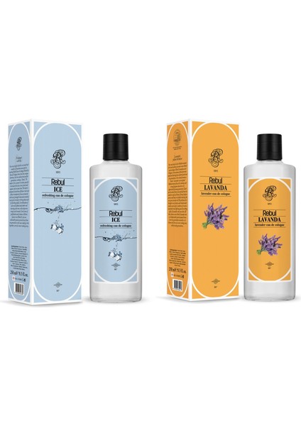 Edc Kolonya 250 ml Cam Şişe Lavanta ve Ice 2 Li