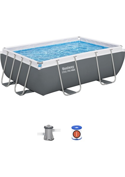 56629 Power Steel™ Prefabrik Dikdörtgen Yer Üstü Havuz Seti 2,82 M x 1,96 M x 84 cm indirimleri