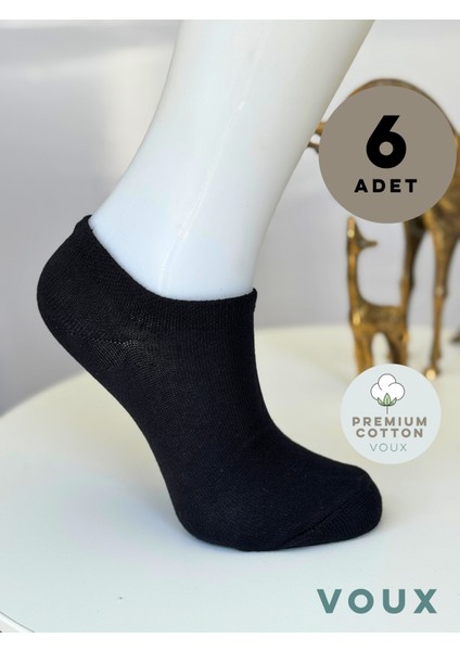 Kadın Pamuklu Siyah Patik Çorap 6 'lı