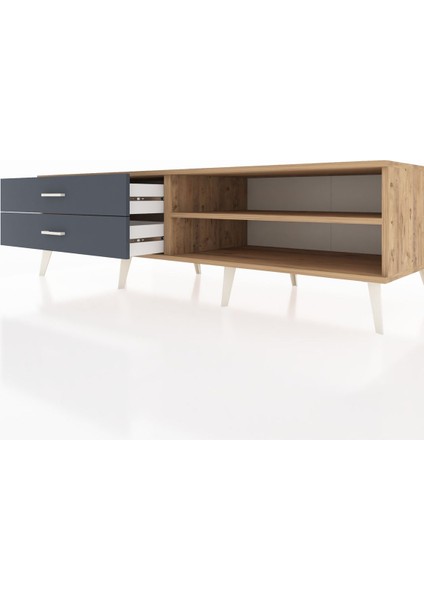 Kronos Tv Ünitesi Tek Raflı 2 Çekmeceli 176X59X51 Çam-Çam/antrasit fırsatları