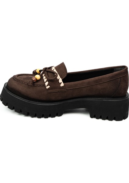 620 Massima Kalın Taban Kahverengi Süet Günlük Kadın Ayakkabı modelleri