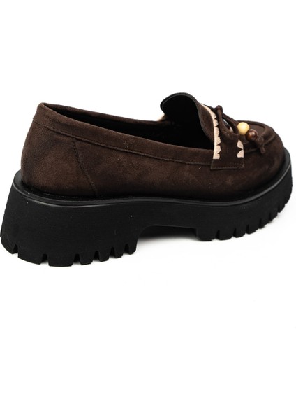 620 Massima Kalın Taban Kahverengi Süet Günlük Kadın Ayakkabı fırsatları