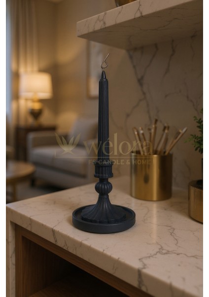 Wélora Şamdan Mum, Tek Parça, Özgün Tasarımlı Vintage/retro Organik Soya Mumu