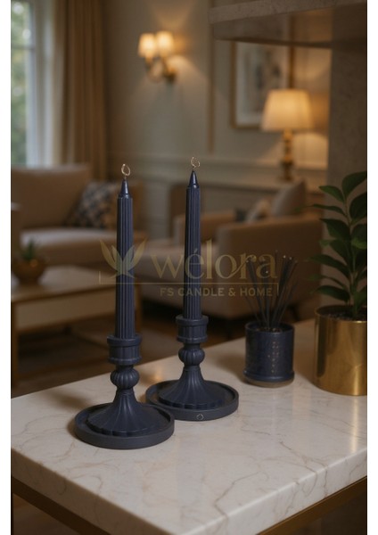 Wélora Şamdan Mum, Tek Parça, Özgün Tasarımlı Vintage/retro Organik Soya Mumu indirimleri