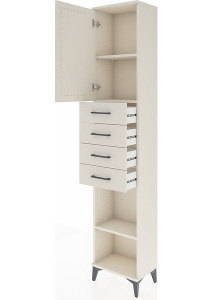 Arges Dolap 3 Raflı 4 Çekmeceli Tek Kapaklı 44X30X221 Aytaşı-Aytaşı fırsatları