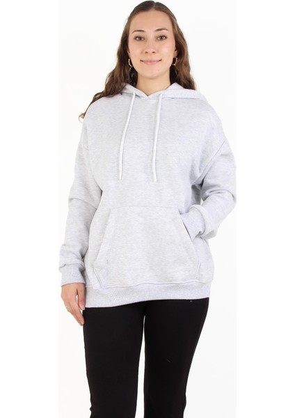 2502 Kapşonlu Cepli Üç Iplik Şardonlu Sweat