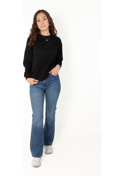 2676 Bisiklet Yaka Çelik Interlok Sweat