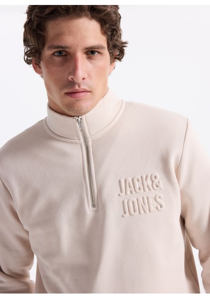 Dik Yaka Krem Erkek Sweatshırt 12299799 Jornewove Sweat Smu modelleri