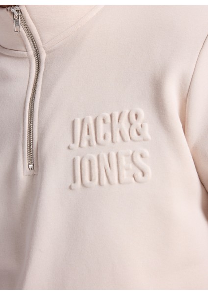 Dik Yaka Krem Erkek Sweatshırt 12299799 Jornewove Sweat Smu fırsatları