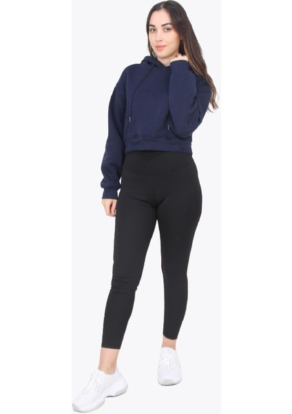 2525 Kapşonlu 3 Iplik Kısa Sweat