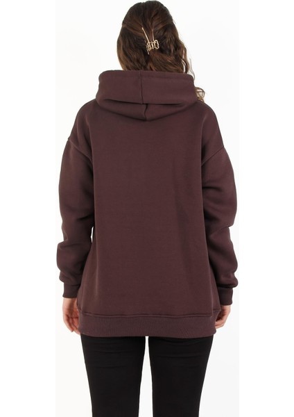 2502 Kapşonlu Cepli Üç Iplik Şardonlu Sweat