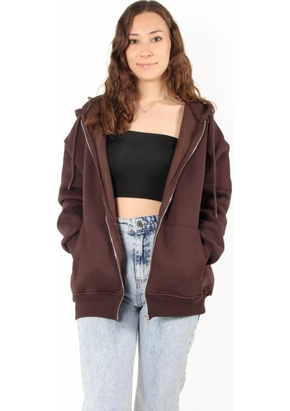 2501 Fermuarlı Kapşonlu Sweat