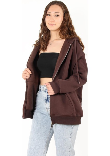 2501 Fermuarlı Kapşonlu Sweat