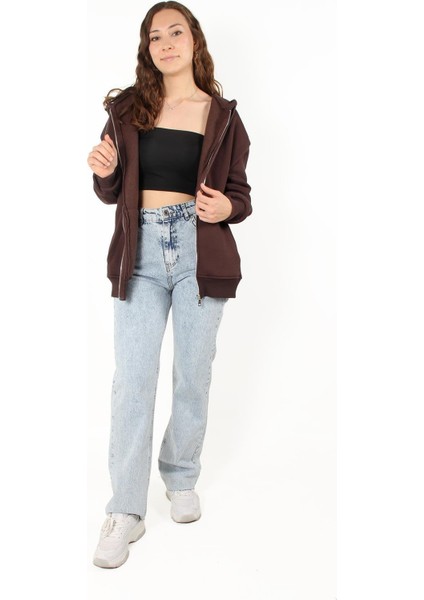 2501 Fermuarlı Kapşonlu Sweat