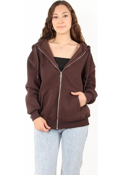 2501 Fermuarlı Kapşonlu Sweat