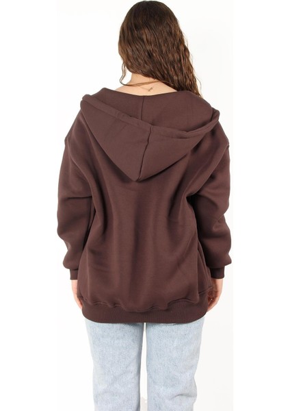 2501 Fermuarlı Kapşonlu Sweat